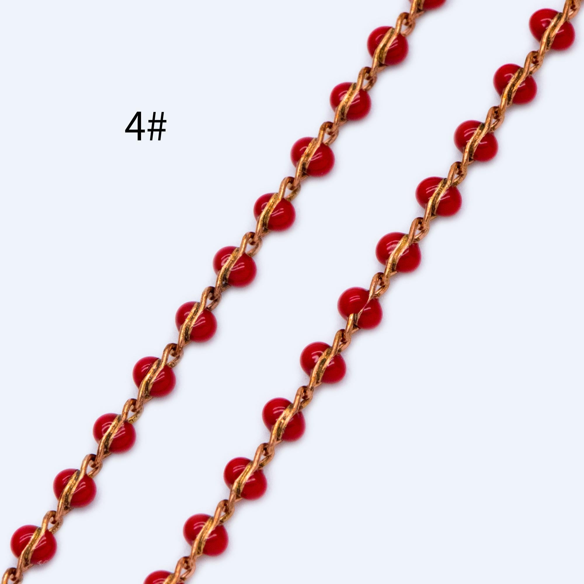 Enamel Brass Chain 2.5mm Thin, Unplated Brass Designer Chains (#LK-050)/ 1 meter